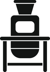 Sticker - Black simple icon of a bioreactor used in a modern laboratory for developing new drugs and vaccines