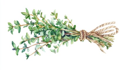 Wall Mural - Fresh Thyme Bundle: A Culinary Delight for Flavorful Dishes and Natural Home Cooking