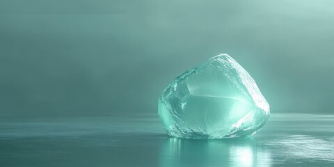 Sticker - A large, clear, ice chunk in a teal sea.