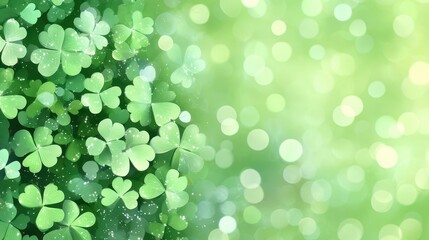 Sticker - Celebrate St. Patricks Day with this vibrant green bokeh background, perfect for festive designs and cheerful themes.