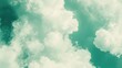 © BOJOShop - Green Sky with White Fluffy Clouds Abstract Background