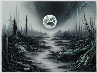 Wall Mural - Dystopian Landscape