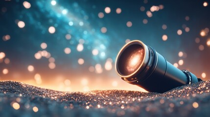 A close up shot of a powerful telescope capturing images of distant galaxies, highlighting the potential of astronomy to unravel the mysteries of the universe.