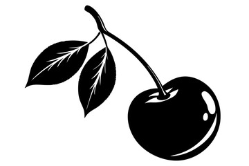 Poster - Cherry fruit icon, Cherry silhouette vector