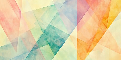 Poster - Abstract geometric design with pastel colors.