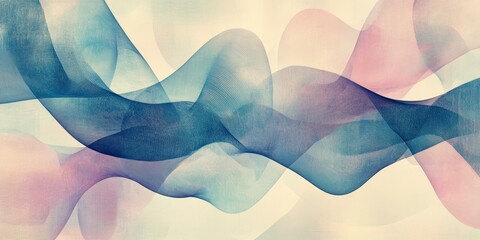 Wall Mural - Abstract background of blue and pink waves.