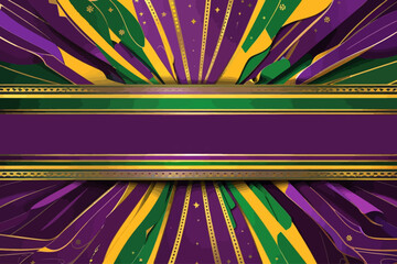 purple green yellow mardi gras theme invitation