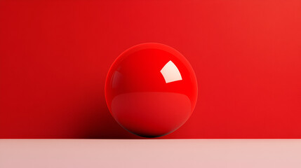 Canvas Print - Red Sphere on Pink and Red Background