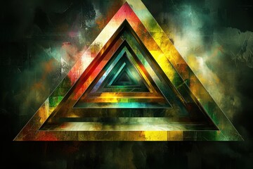 Wall Mural - Vibrant Abstract Geometric Triangle Shapes Art