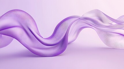 abstract organic shape with flowing, ribbon-like structures, isolated on a solid pale lavender backg