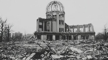 Hiroshima  Japan  Atomic Bomb Dome  Ruins  Post War  Destruction  History