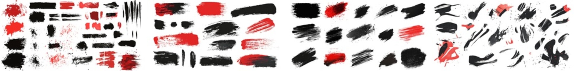 Aufkleber - Grunge elements collection with brushes, spots, sprays, splatters, stains, banners isolated on white background.