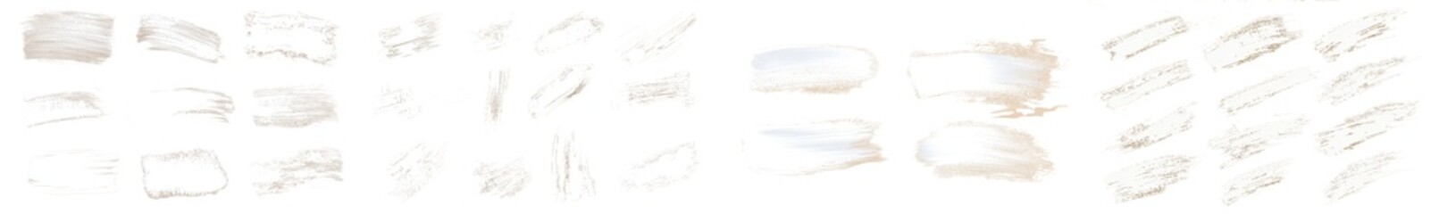 Aufkleber - Decorative grunge artistic brushstrokes, brushes. Creative design elements. Grunge watercolor brushstrokes. White collection isolated on white background.