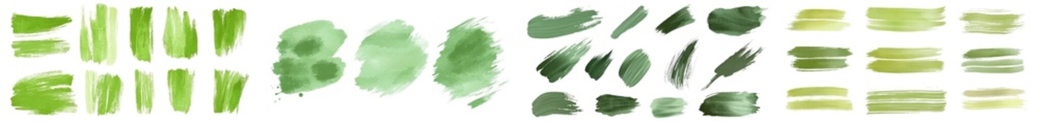 Aufkleber - Hand drawn splashes with green brush strokes. Watercolor texture.