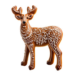 Wall Mural - gingerbread deer isolated on transparent and white background