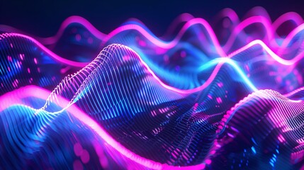 Wall Mural - Abstract Neon Wave Background