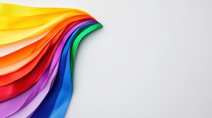 Wall Mural - Rainbow Symbol on White Background - Colorful and Vibrant LGBTQ Pride Representation