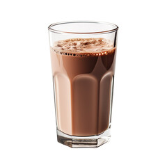 Wall Mural - Glass of chocolate milk isolated on transparent and white background