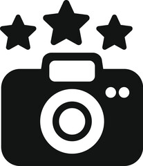 Canvas Print - Black camera icon is getting a three stars rating