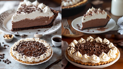 Poster - chocolate cake on a plate