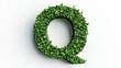 © Igbal - Letter 'Q' in 3D form, freestanding on white background, green concept