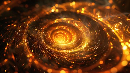 Wall Mural - Abstract Golden Spiral Vortex