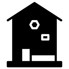 Gable Roof Building Glyph Icon