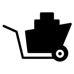 Canvas Print - Barrow Bricks Cart Glyph Icon