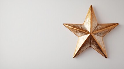 Golden star symbol centered on clean white background - elegant design concept