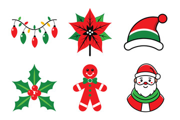 set of christmas icons