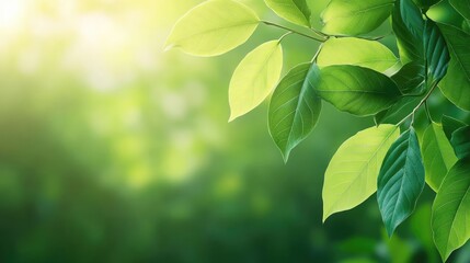 Close-up of vibrant green leaves against a soft, blurred background, capturing the essence of nature and tranquility.