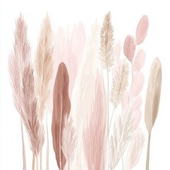 Wall Mural - Flowers protea and twigs in a watercolor botanical frame