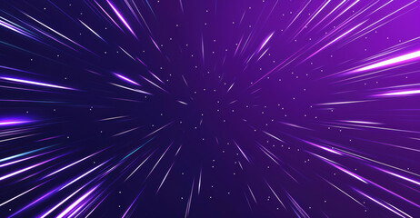 Wall Mural - Abstract background showing speeding through purple hyperspace with streaking stars. High quality photo