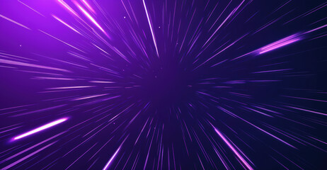 Wall Mural - Abstract background depicting fast motion through space with streaks of light and particles. High quality photo