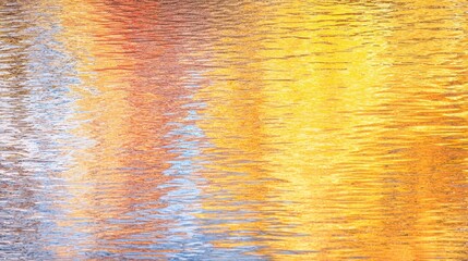 Sticker - Abstract Water Surface Texture   Ripples and Reflections in Blue and Yellow Tones