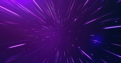 Wall Mural - Abstract background with glowing purple streaks of light converging in the distance. High quality photo