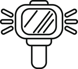 Sticker - Simple flashlight icon in outline style, representing a light source for various purposes