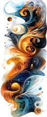 Sticker - Abstract Swirling Colors with Planets.