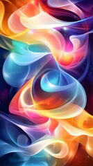 Canvas Print - Abstract Colorful Swirling Shapes.