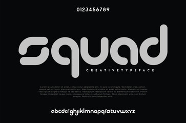 Wall Mural - Squad Abstract digital logo font alphabet minimal modern urban fonts for logo brand typography