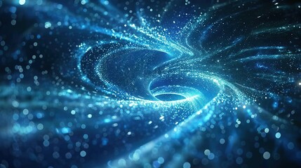 Wall Mural - Abstract Blue Vortex of Light