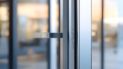 A close-up of a modern, minimalistic door frame with clean, sharp edges