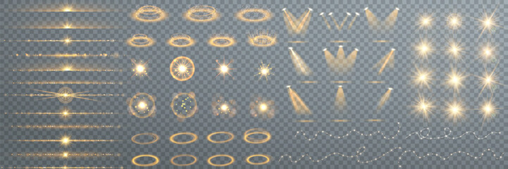 Wall Mural - Light set star white png. Light set sun white png. Light set flash white png. vector illustrator.