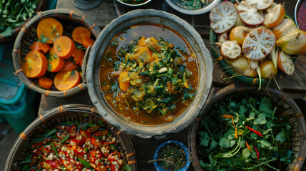 spices and herbs on a table