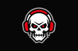 © AL - Gamer skull head logo with headphones