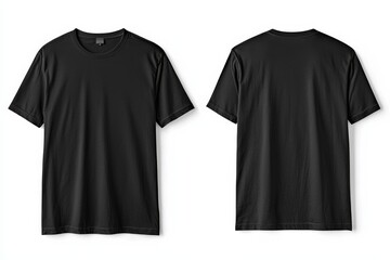 Black Tshirt Mockup Front and Back Isolated created with Generative AI