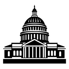 country capitol building vector illustration silhouette