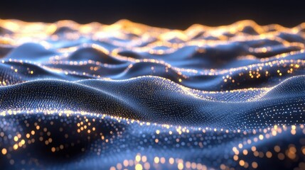 Poster - Luminescent waves of light in abstract pattern