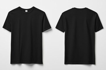 Wall Mural - Black Tshirt Mockup Front and Back Isolated created with Generative AI