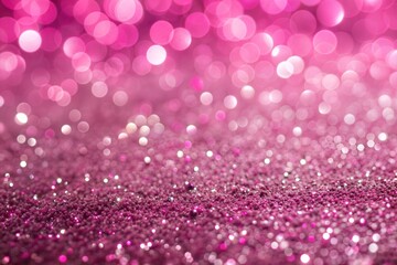 Canvas Print - pink glitter sparkle bokeh background with beautiful blurred lights and shiny particles